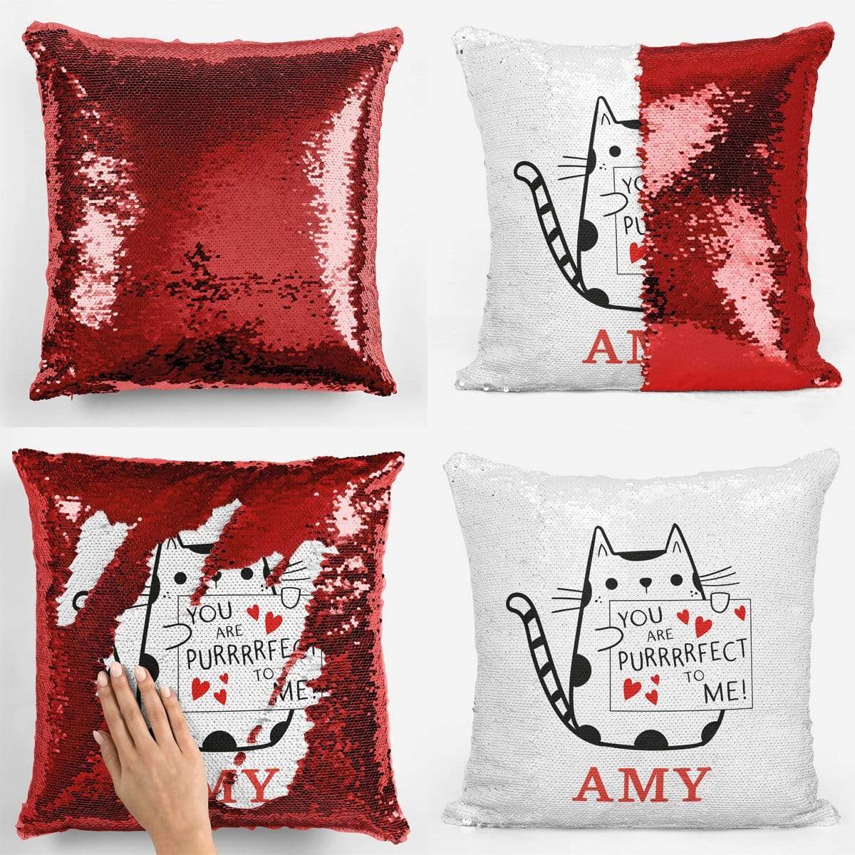 Purrfect to Me Sequin Magic Cushion